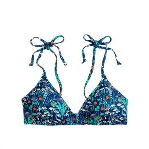 J.Crew Shoulder-tie french bikini flora top NWT!!